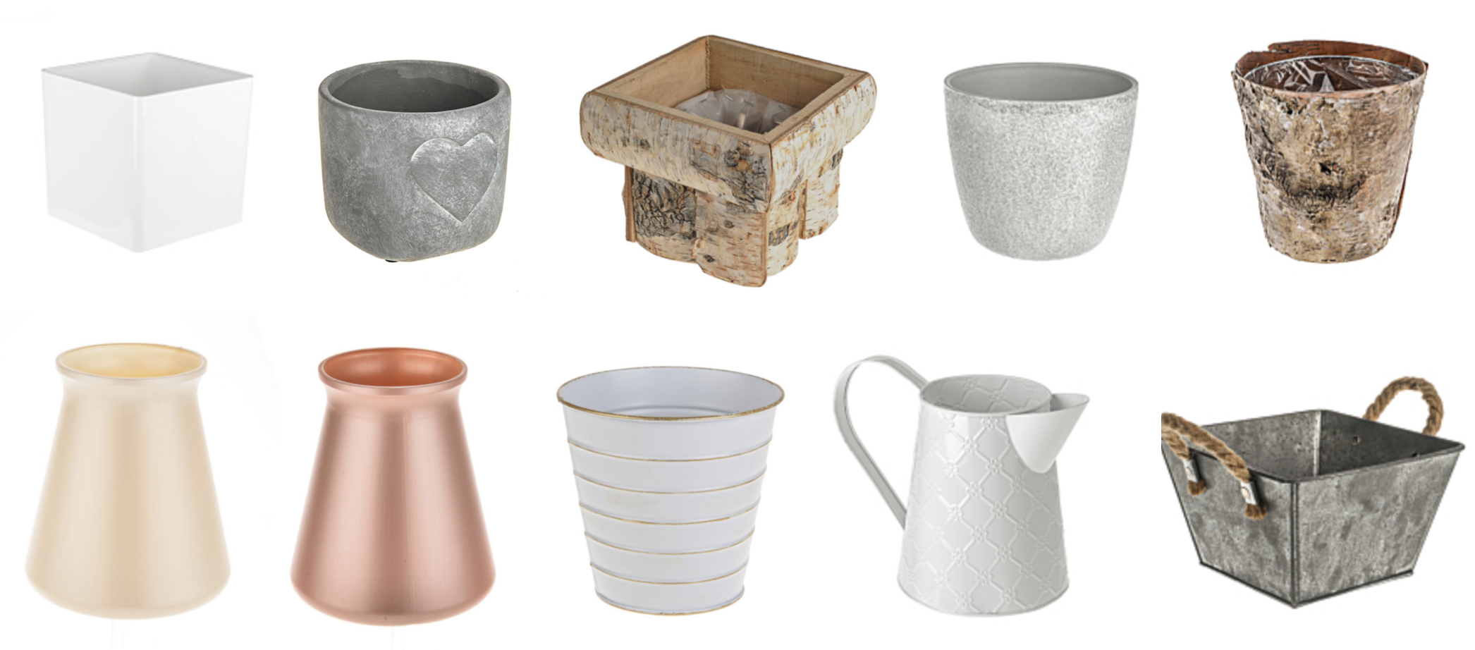 CHOICE OF BASE VASE FOR THE ABOVE CENTREPIECES - Price £22.00 including rose posy in choice of colours